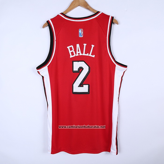 Camiseta Chicago Bulls Lonzo Ball #2 Ciudad 2021-22 Rojo